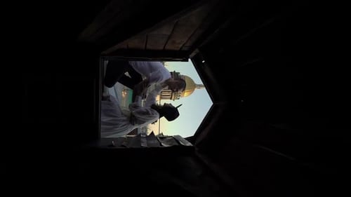 Couple Embracing With Golden Dome Background