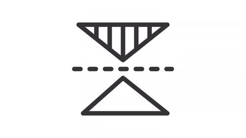 Simple thin line black animation of vertical mirroring icon