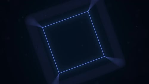 Glowing Neon Geometric Cube Logo Reveal