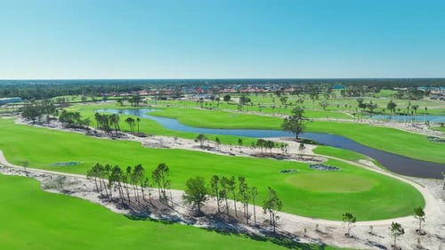 Development of Infrastructure for Leasure Sports Aerial View of New Golf Course Under Construction