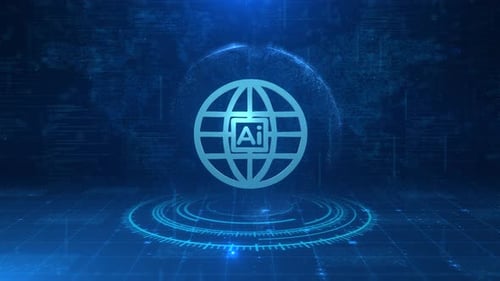 Futuristic AI Globe Reveal in Digital Technology Environment