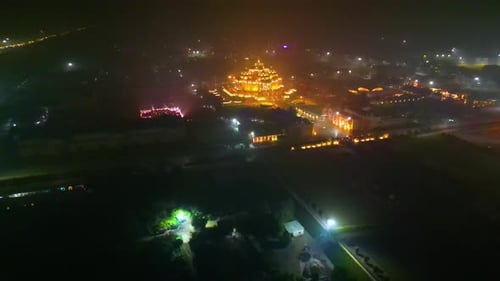 Vue aérienne du mandir de Swaminarayan Akshardham à New Delhi