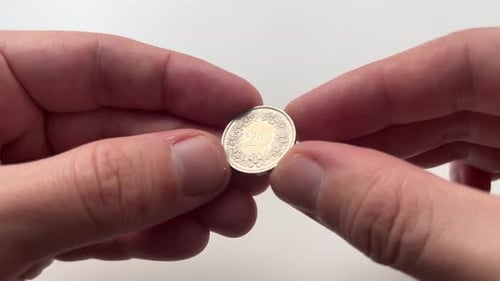 Switzerland 20 Rappen, 1981 On A White Background