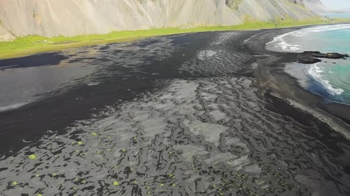 Aerial view of Vestrahorn mountain, south-east Iceland.