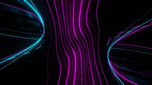 Cyan And Pink Neon Glow Of Changing Rays Background Vj Loop In 4K