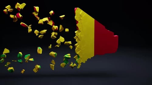 Mali Map With Flag