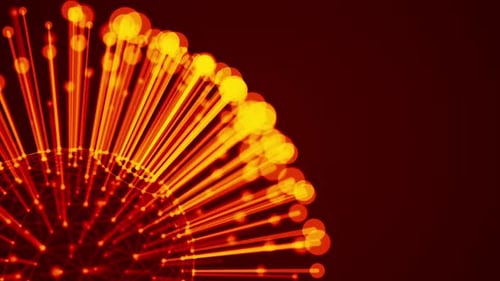 Red Abstract Plexus Sphere Network Background Loop V4