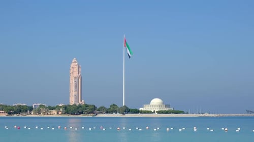 Etihad Towers Abu Dhabi Daytime Skyline Bright Modern View