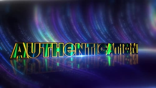 Authentication Futuristic Neon Text On Cybernetic Canvas