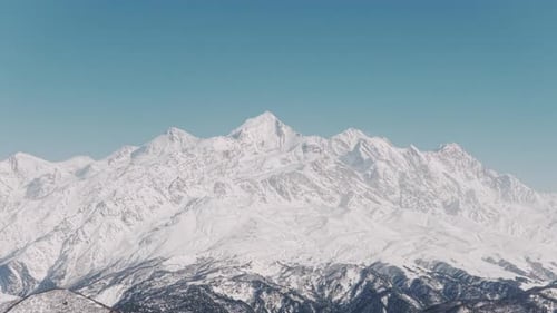 Caucasus Mountain Range And Tetnuldi Peak