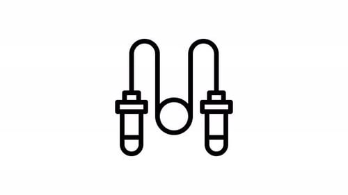 Minimalist Flat Design Animated Jump Rope Icon