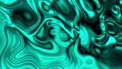Abstract Teal Fluid Swirls Motion Background Loop