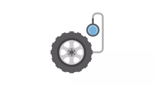 Animated Flat Design Car Tire Pressure Gauge