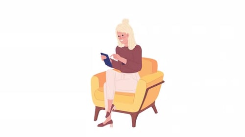 Woman Making Mobile Payment with Credit Card Animated Loop