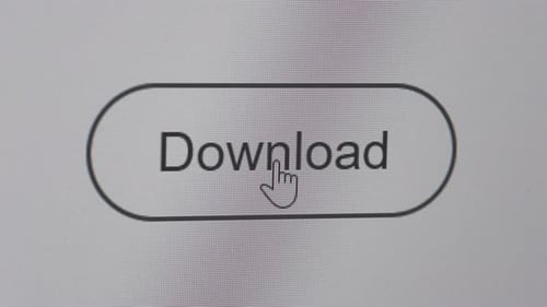 Clicking download button on the computer screen