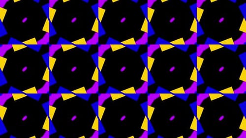 Vibrant Yellow Blue Purple Geometric Abstract Pattern Loop