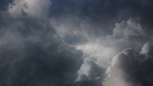 4k view of thunderstorms and dark clouds moving in the sky