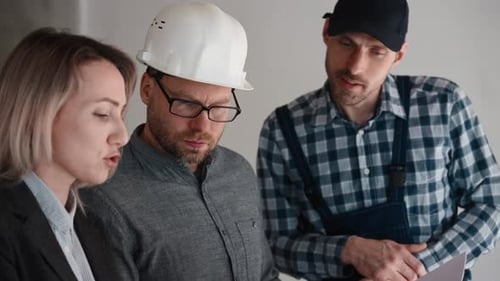 Team Collaboration Reviewing Construction Plan