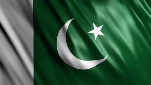 Waving Pakistan National Flag Seamless Loop Background