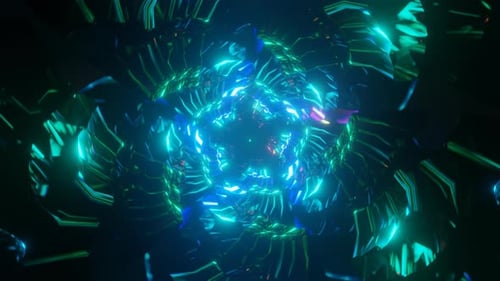 Rotating Neon Seamless Pulsating Disco Pattern