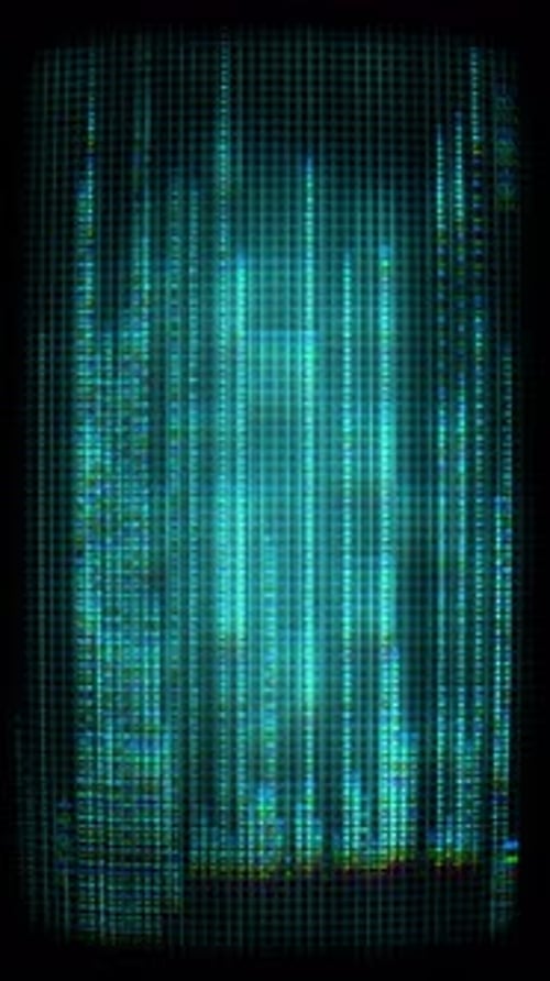 Futuristic Data Stream Column Glitch Animation