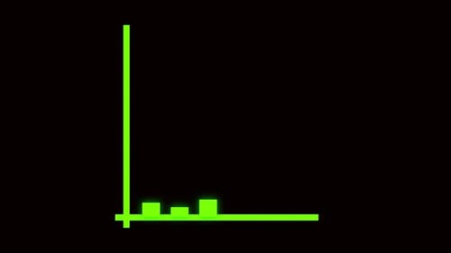 Financial graph with green arrow. Investment growth and analysis animation. Digital stock market dat