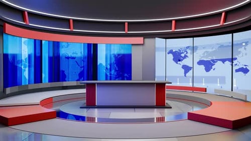 3D Virtual News Studio Ab0013 Background Loop