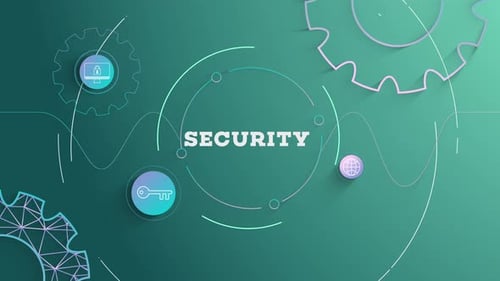 Infographic Security Green Background Looped
