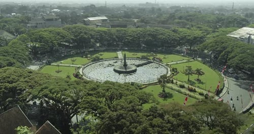 Tugu Malang, 02 August 2021, Aerial View Tugu Malang City Landmark