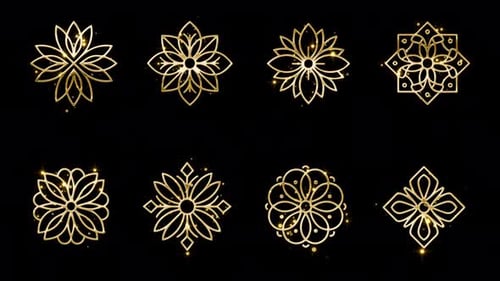 Golden Mandala Floral Ornaments 2
