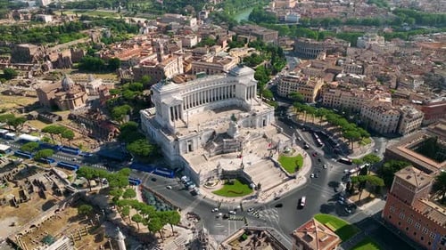Aerial view of Altare della Patria, Italy.