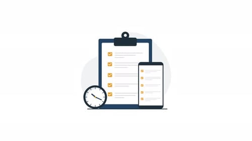 Vídeo de animação conceitual de compilação de tarefas em 4k