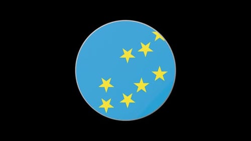 3D Circular Emblem with Stars Rotating Logo Element