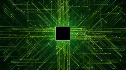 AI-powered Arm CPU. Circuit board. Technology background. CPU concept. Motherboard digital