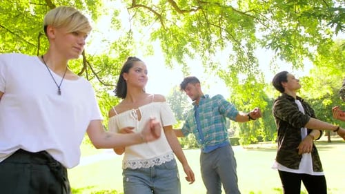 Friends Enjoying Time Together in the Park