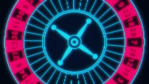 Pixel Art de la rotation de la roulette du casino La roue du casino fait tourner le concept des paris en ligne et