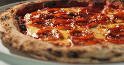 Close-Up of Delicious Pepperoni Pizza