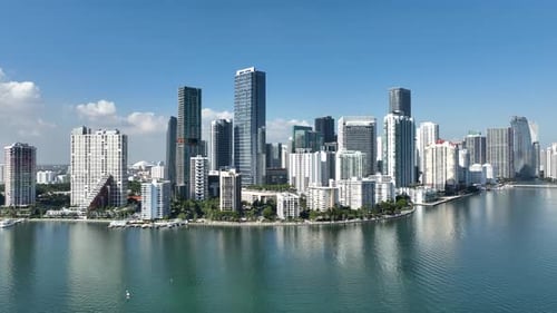 Aerial Shot of Miami Florida Skyline