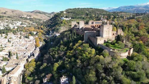 Aerial view of Alhambra Palace, Spain.
