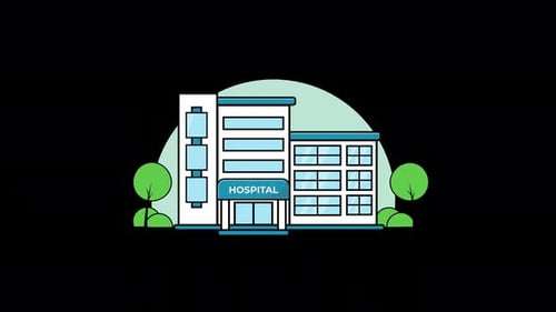 Medical Center Hospital Building Animation Video - Transparent