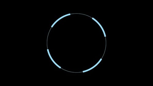 Schnittstellenkollektion: Kontinuierliche Hauptschleife eines im Uhrzeigersinn rotierenden Rings, der in der Mitte teilweise angeschwollen ist