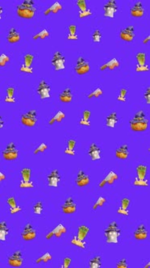 Scrolling Halloween Cartoon Icons Seamless Loop Background