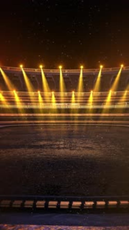 Grand Arena Light Show Stadium Interior Glowing Radiant Beams Sparkling Atmosphere Cinematic