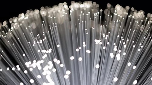 Abstract Glowing Optical Fiber Light Strands