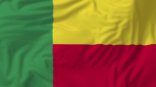 Realistic Benin Flag Waving Seamless Loop