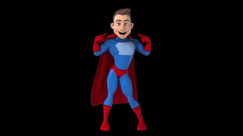 Super héros de dessin animé 3D amusant (avec canal alpha)