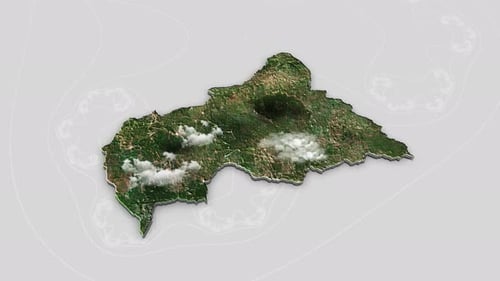 3D Realistic Country Map with Animated Clouds