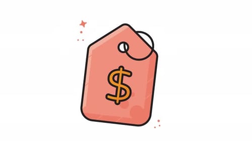 Animated Price Tag with Dollar Sign Icon
