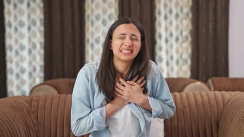 Indian woman having heart attack
