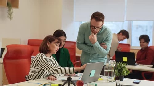 Team Working Together in Modern Office Environment